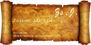 Zsiros Júlia névjegykártya