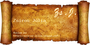 Zsiros Júlia névjegykártya